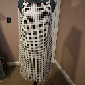 Ann Taylor Monochrome Grid Pattern Dress